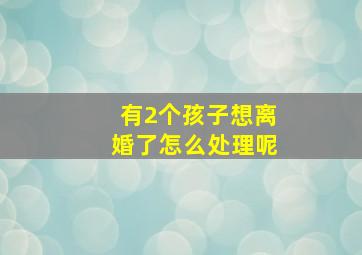 有2个孩子想离婚了怎么处理呢