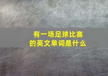 有一场足球比赛的英文单词是什么