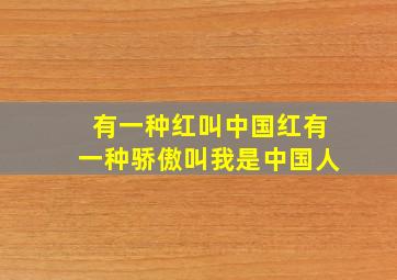 有一种红叫中国红有一种骄傲叫我是中国人