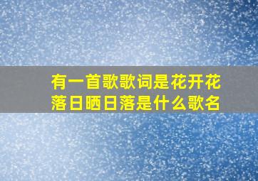 有一首歌歌词是花开花落日晒日落是什么歌名