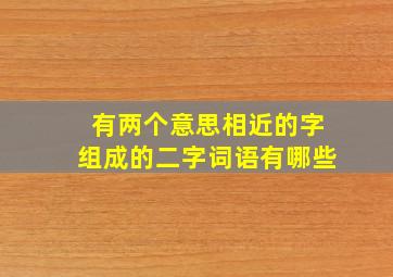 有两个意思相近的字组成的二字词语有哪些