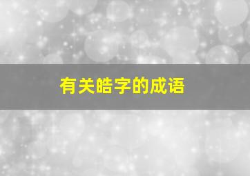 有关皓字的成语