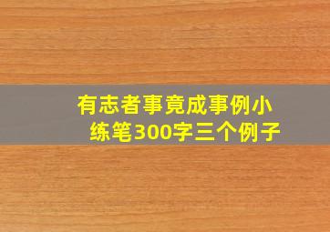 有志者事竟成事例小练笔300字三个例子