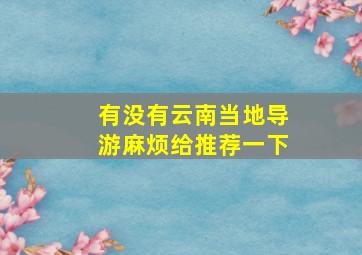 有没有云南当地导游麻烦给推荐一下