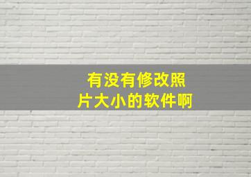 有没有修改照片大小的软件啊