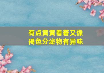 有点黄黄看着又像褐色分泌物有异味