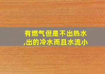 有燃气但是不出热水,出的冷水而且水流小