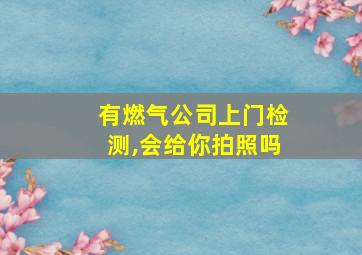 有燃气公司上门检测,会给你拍照吗