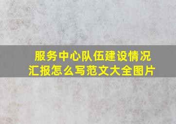 服务中心队伍建设情况汇报怎么写范文大全图片