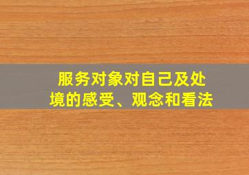 服务对象对自己及处境的感受、观念和看法