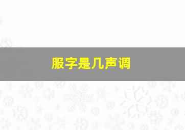 服字是几声调