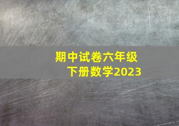 期中试卷六年级下册数学2023