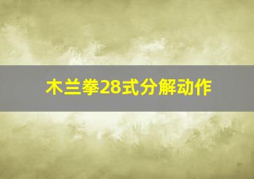 木兰拳28式分解动作