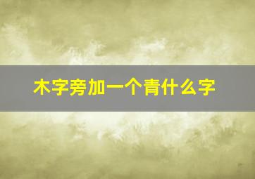 木字旁加一个青什么字