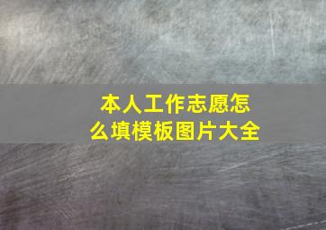 本人工作志愿怎么填模板图片大全