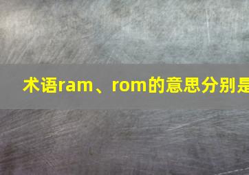 术语ram、rom的意思分别是