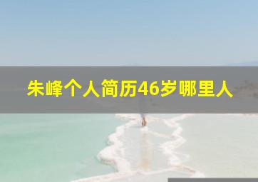 朱峰个人简历46岁哪里人