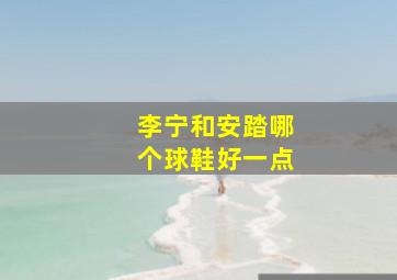 李宁和安踏哪个球鞋好一点