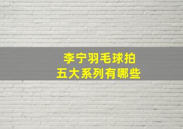 李宁羽毛球拍五大系列有哪些