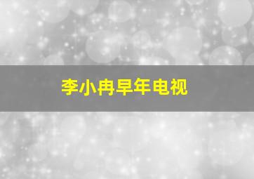 李小冉早年电视