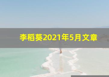 李稻葵2021年5月文章