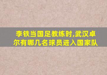 李铁当国足教练时,武汉卓尔有哪几名球员进入国家队