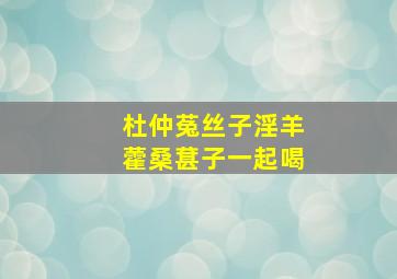 杜仲菟丝子淫羊藿桑葚子一起喝