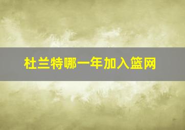 杜兰特哪一年加入篮网