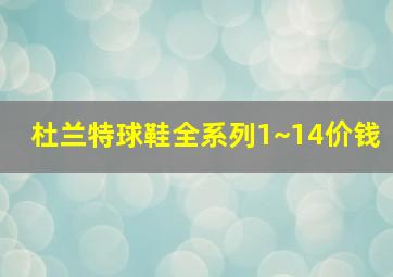 杜兰特球鞋全系列1~14价钱