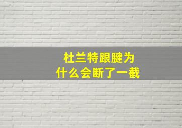 杜兰特跟腱为什么会断了一截