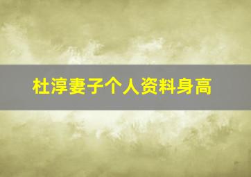 杜淳妻子个人资料身高