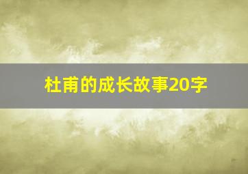 杜甫的成长故事20字