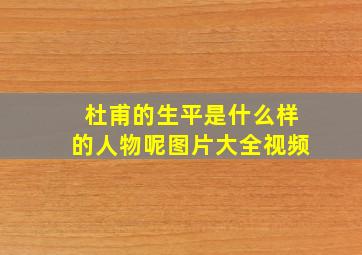 杜甫的生平是什么样的人物呢图片大全视频