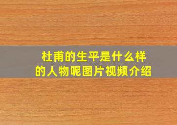 杜甫的生平是什么样的人物呢图片视频介绍