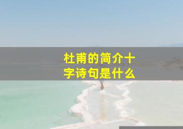 杜甫的简介十字诗句是什么