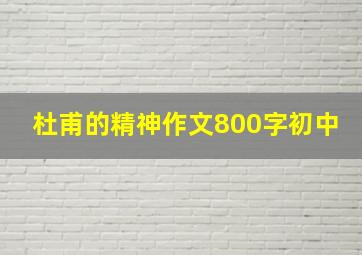 杜甫的精神作文800字初中