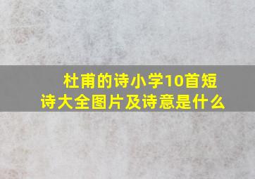 杜甫的诗小学10首短诗大全图片及诗意是什么