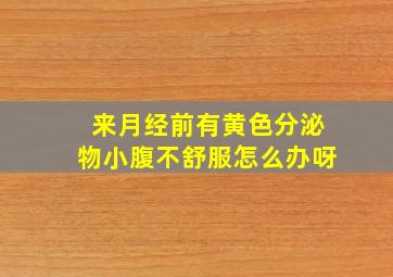 来月经前有黄色分泌物小腹不舒服怎么办呀