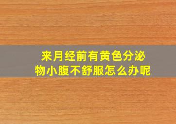 来月经前有黄色分泌物小腹不舒服怎么办呢