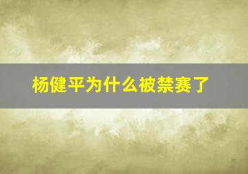 杨健平为什么被禁赛了