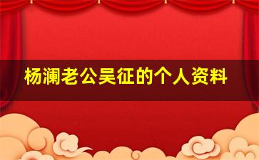 杨澜老公吴征的个人资料