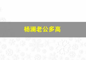 杨澜老公多高