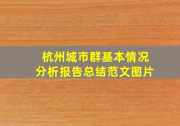 杭州城市群基本情况分析报告总结范文图片