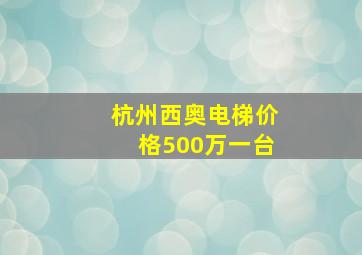 杭州西奥电梯价格500万一台