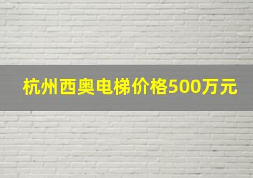 杭州西奥电梯价格500万元