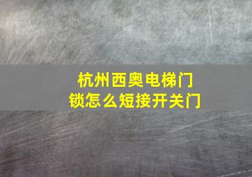 杭州西奥电梯门锁怎么短接开关门