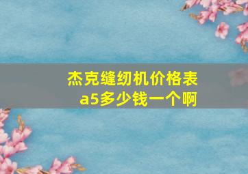 杰克缝纫机价格表a5多少钱一个啊