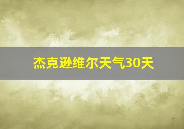 杰克逊维尔天气30天