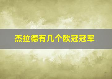 杰拉德有几个欧冠冠军