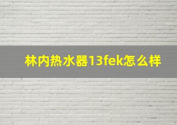 林内热水器13fek怎么样